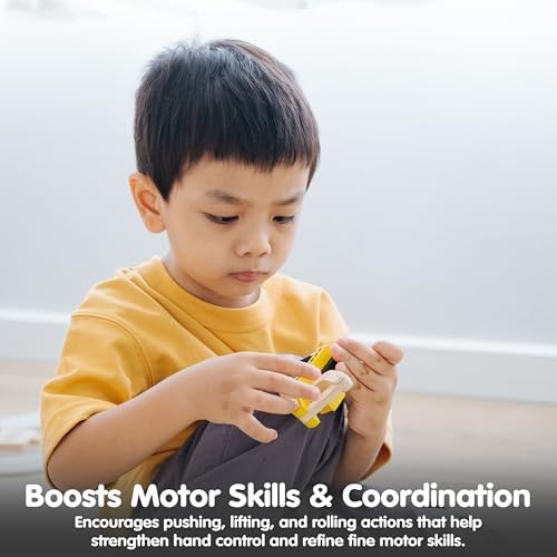 PlanToys® Road Construction Set Wooden Montessori Imaginative Kids Motor Toy - Image 6