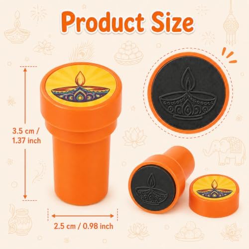 Cinrobiye 24 Pcs Diwali Stampers Party Favor Set, Cute Festival of Lights Stamps for Kids Diwali Celebration, Classroom Rewards, Cultural Party Supplies, Goody Bag Fillers, Holiday Party Favors - Image 2