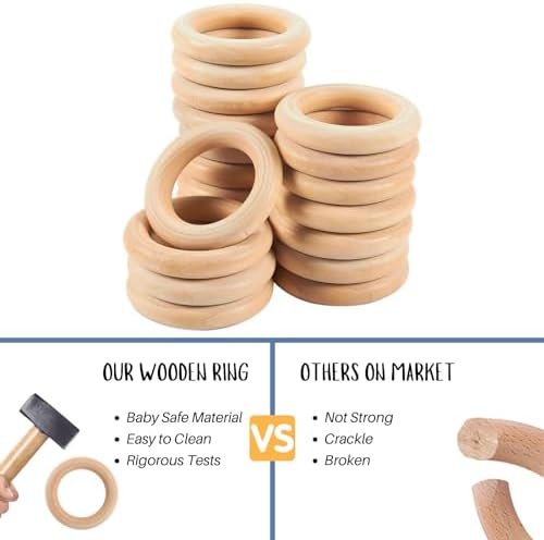 Baby Teething Toys, Silicone Chewable Teethers with Wooden Ring for Soothing Babies Gums, Rudder Chewers Shower Gift for lnfants & Toddlers, 3+ Months (8 Directions, Gray) - Image 6