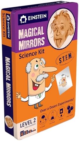 Einstein’s Magical Mirrors LAB Science Kit for Kids. STEM for Boys & Girls Aged 6 and Above. Over a Dozen of Exciting Experiments Inside. Detailed Picture Guide Included. Award Winning Science kit! by purple-cow