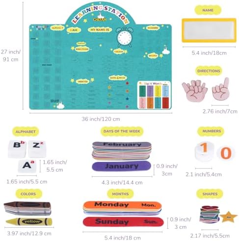 CHEFAN Alphabets Letters and Numbers Felt Board Pieces, 36 * 27 inches, Toddlers ABC Learning Toys, Uppercase Lowercase, Classroom Educational Learning Play Kit Wall Hanging Gift for 3 Years + - Image 2