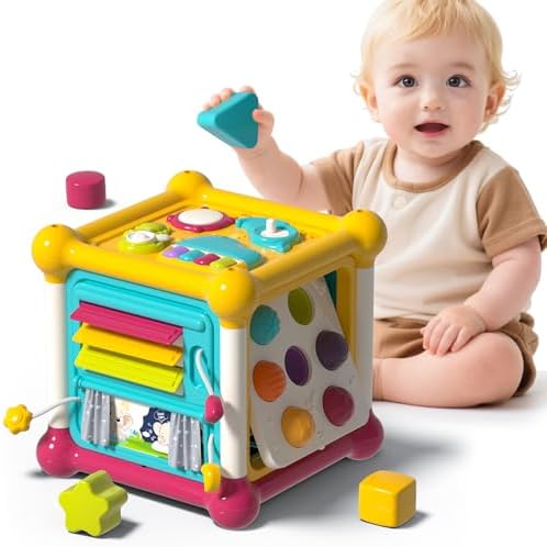 Baby Activity Cube, Early Development Toy with Music for 1 Year Old by PANITU