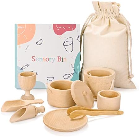 Sensory Bin Toys for Toddlers Montessori Toys, Waldorf Toys, Pretend Play Dish and Tongs- Fine Motor Learning Toys for Sensory Table Activities - Image 5