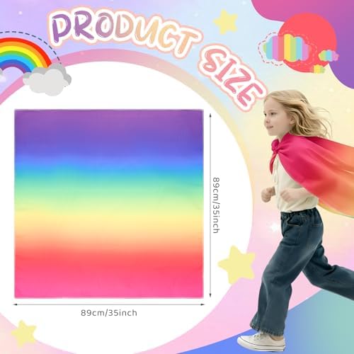 Cutecrop 6 Pcs 35 Inch Play Scarves Set for Kids Gay Pride Rainbow Flag Polyester Silks Dance Children Pretend Giant Toy Toddlers - Image 2