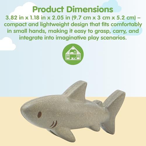 PlanToys® Wooden Shark Bath Toy, Montessori Kids Water Sea Play Set Fun - Image 2