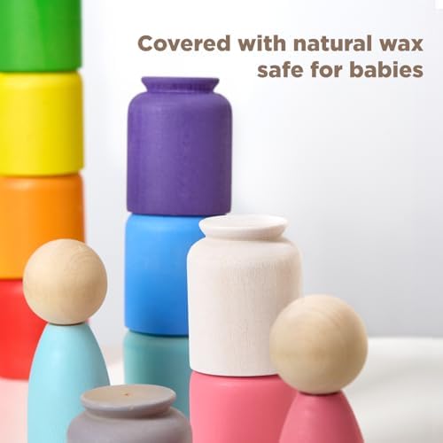 Ulanik Peg Dolls in Cups Montessori Toys for 1 Year Old - Image 3