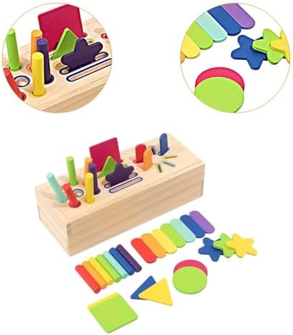 Wooden Play Set Object Permanence Box Shape Sorter Gifts Shape Sorting and - Image 4