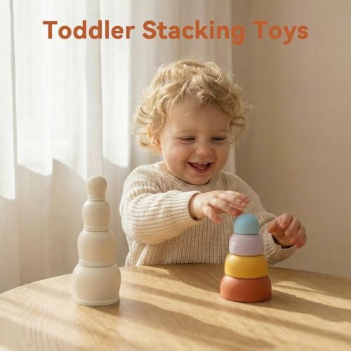 ibwaae Silicone Nesting Dolls for Kids Easter Toys 2-in-1 Russian Nesting Dolls & Stacking Toy Montessori Educational Bath Toys Toddler Gifts - Image 6
