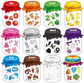 12 Pieces Magnetic Color Sorting Toys, 60 Color, Number & Math Symbol Magnets Early Educational Sorting Set for Refrigerator Whiteboard Baby Toddlers Kids by SpriteGru