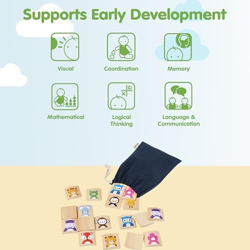 PlanToys® Wooden Animals Memo Game Montessori Memory Matching Kids Toy - Image 4