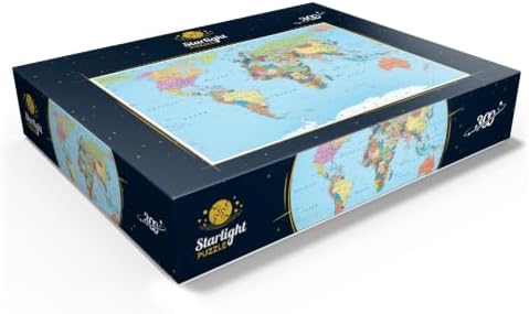 MyPuzzle Color World Map - Borders, Countries, Roads and Cities - Premium 300 Piece Jigsaw Puzzle for Adults - Image 3