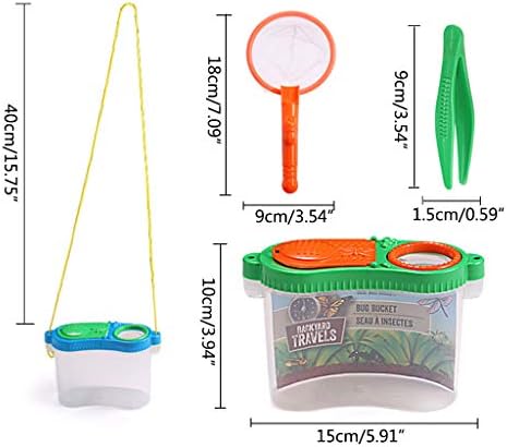 Portable Nature Observation Box with Dual-View Enlargement Viewer, Transparent Critter Container for Outdoor Exploring Includes Net and Tweezers, for Explorers and Students - Image 5