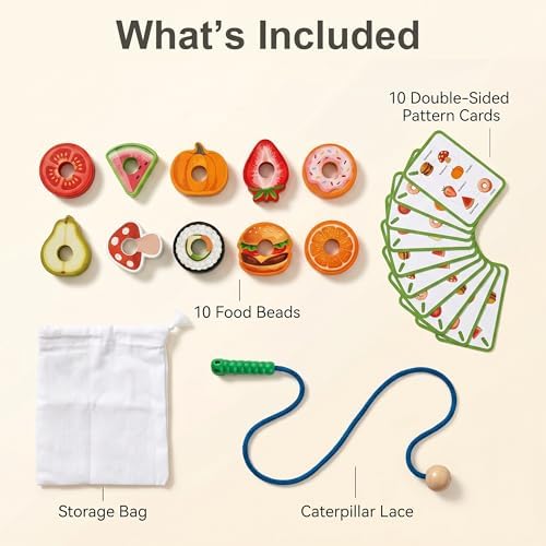 Wooden Caterpillar Lacing Toy, Fine Motor Skills Preschool Gift - Image 5
