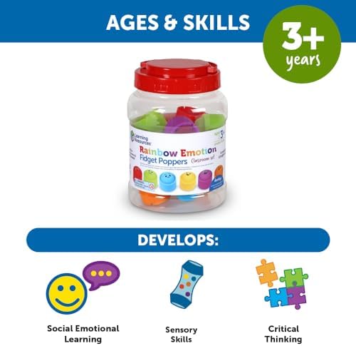 Learning Resources Rainbow Emotion Fidget Poppers Classroom Set, 24 Pieces, Ages 3+, Autism Sensory Toys, Social-Emotional Learning,Sensory Toys for Toddlers - Image 5