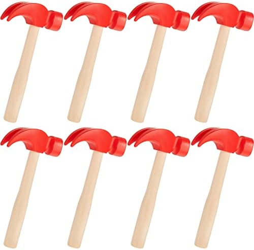 Lewtemi 8 Pcs Wooden Hammer Toys for Kids Simulation Small Tool Gift 6.5" by Lewtemi
