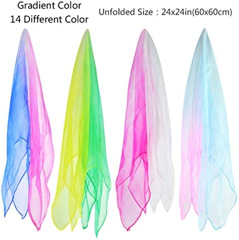 Tayfremn 28pcs Dance Scarves Square Juggling Silk Play Movement Scarves Magic Tricks Performance Props Accessories 24 by 24 Inches,14 Color - Image 2