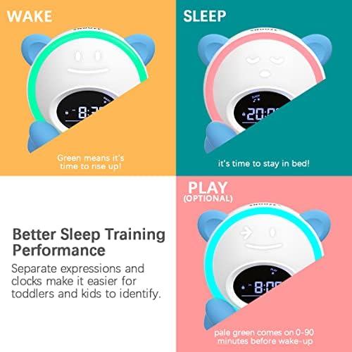 OK to Wake Clock for Kids, Sleep Training Clock with Night Light and Sound Machine, Kids Alarm Clock for Bedrooms (Blue) - Image 2