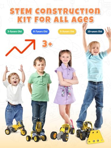 Veecafiodi 10 in 1 STEM Building Toys for Kids Ages 4-8, Educational Construction Engineering Building Kit for Boys Girls, Motorized Bulldozer Excavator Toy Set - Image 6