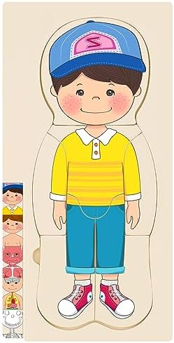 Wooden My Body Puzzle for Kids, Boys by MoinKidz