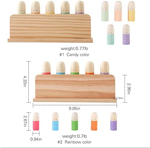 Pop Up Toy Multicolor Puppets | Wooden Color Sorting Toys | STEM Montessori Color Matching Toys | Preschool Learning Educational Toys Gifts for Kids Boys Girls Ages for 1 2 3 Years (Classic Colours) - Image 5