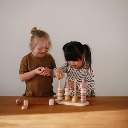 mushie Wooden Multi Shape Stacker | for Kids 3 Years+ | Preschool Educational & Toddler Montessori Toys (Sunrise) - Image 6