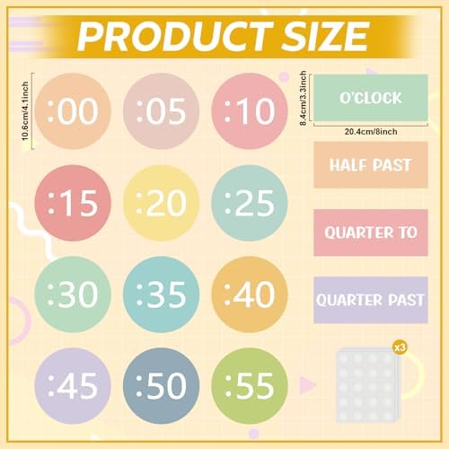 Clock Numbers Bulletin Board Kits Telling Time Teaching Clock for Kids - Image 2
