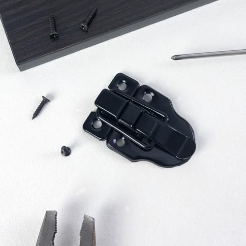 2 Pcs Small Hasp Latches for Wooden Boxes, Toggle Box Buckle Latch Lock Replacement, Duckbilled Chest Latches for Cabinet Storage Road Case Guitar Case Door Latch Hardware - Image 4