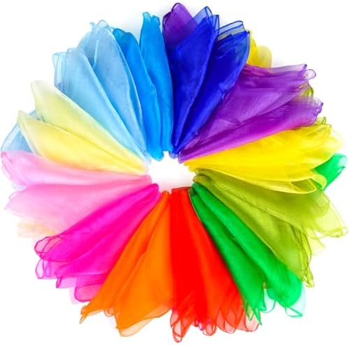 NEBURORA Juggling Scarves Square Colorful Play Scarve for Dance Magic Tricks Performance Props Scarf Accessories by NEBURORA