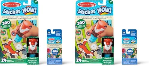 Melissa & Doug Sticker Wow!™ Fox Bundle: 24-Page Activity Book, Refillable Sticker Stamper, Mini Pad, 500 Stickers, Arts and Crafts for Kids Ages 3+ (Pack of 2) by Unknown