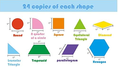 ZazzyKid Kids Magnetic Pattern Blocks Set: 216 PCS Geometric Shape Puzzles Tangram - STEM - Image 3