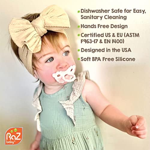 RaZbaby RaZbuddy RaZberry Teether/Pacifier Holder w/Removable Baby Teether Toy - 0M+ - Bpa Free - (Elephant) - Image 6