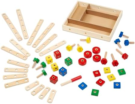 Melissa & Doug Wooden Construction Building Set in a Box (48 pcs) by Unknown