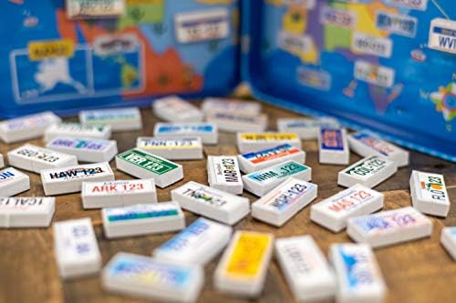 Bendon License Plate Games Magnetic Activity Tin for Kids Road Trip Travel Game for Kids Ages 5+ Family Fun - Image 4