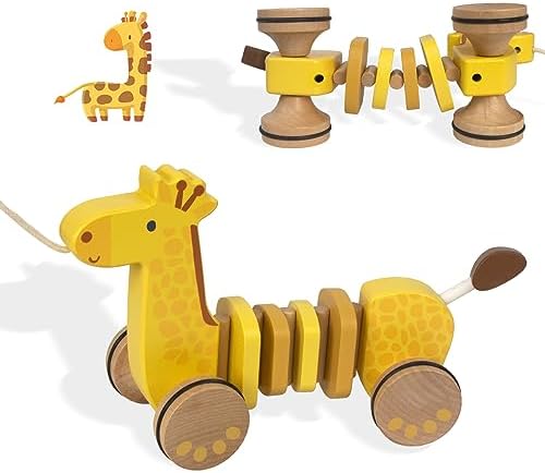 2 Pcs Baby Toys Car,Wooden Pull Along Toddler Toy, Developmental Toy for 1 Year Old Girl Boy Birthday Gift - Image 7