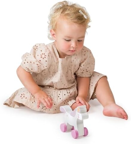 Mentari Toys - Magic Unicorn - Wooden Push Along Unicorn on Wheels - First Movement Toy for Toddlers - Encourages Balance, Coordination and Confidence - Age 6m+ - Image 3