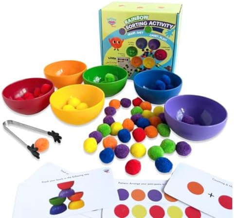 Rainbow Color Sorting Toys for Kids | Educational Sensory Counting, Sequencing & Matching Toy | Preschool Learning Activity | Early Color Recognition Set | Educational Gift for Toddlers Ages 3,4,5,6+ by Lattooland