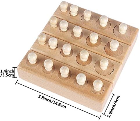 Thoth Montessori Knobbed Cylinder Socket Montessori Materials Wooden Cylinders Ladder Blocks Educational Wooden Toy Montessori Education Toy Family Version - Image 5