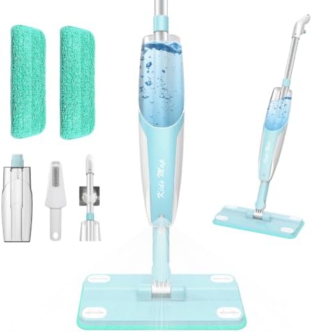 30in Kids Spray Mop, Toddler Cleaning Toy Mop, Blue by Bluocean