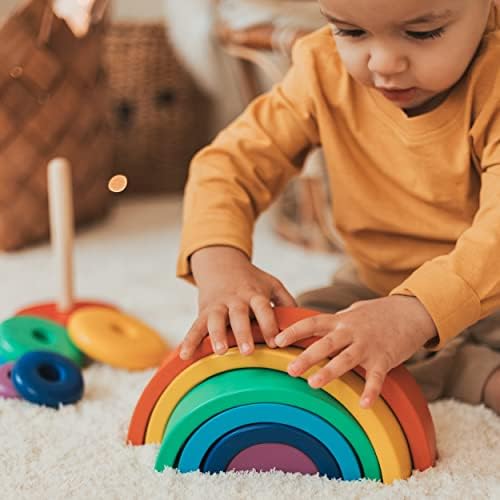 BUSY PUZZLE Wooden Ring Stacker, Baby Nursery Decor, Wooden Baby Toy, Montessori Toys, Pyramid Toy, Sensory Toy, Stacking Toys - Image 3