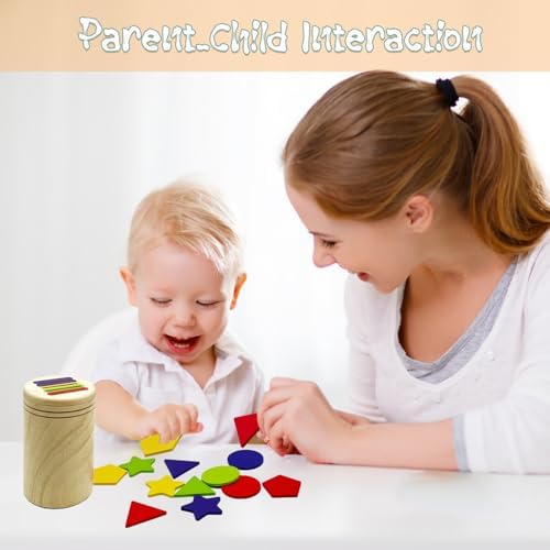 Wooden Montessori Sticks Toys for Kids, 8 Colors Natural Wood Toddler Learning Sorting Toys for 3 Year Old, Sensory Matching Game Birthday Gifts for Boys Girls (Multi-Shaped Flake) - Image 7