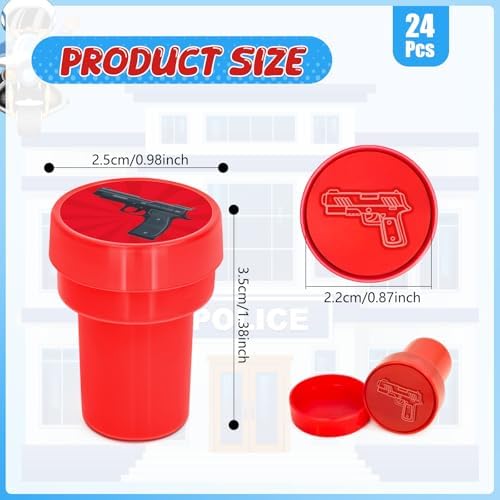 Cinrobiye 24 Pcs Police Stampers Party Favor Set, Cute Police Officer Stamps for Kids Birthday Party, Classroom Rewards, Police Themed Party Supplies, Goody Bag Fillers, Educational Pretend Play Toys - Image 2