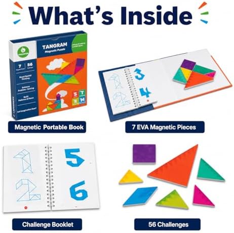 TRAVOFUN Magnetic Tangram Puzzle | Travel Games for Kids Ages 4-8 - Image 4