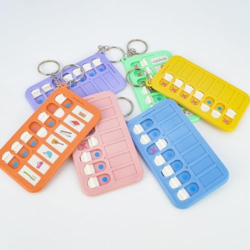 6 Pcs Reminder Board for the Elderly, ADHD Tools for Kids Portable Visual Schedule for Kids School Bag Pendant Detachable Daily Task Planning Pad with 18pcs List Cards Stickers for Kids by ZBJBinCH