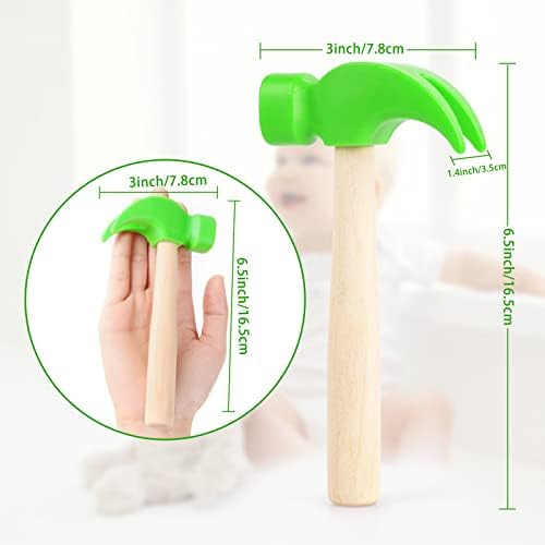 Fowecelt Wooden Hammer Toys Simulation Hammers Maintenance Tools Educational Toys for Kids Birthday Party Games Supplies - Image 2