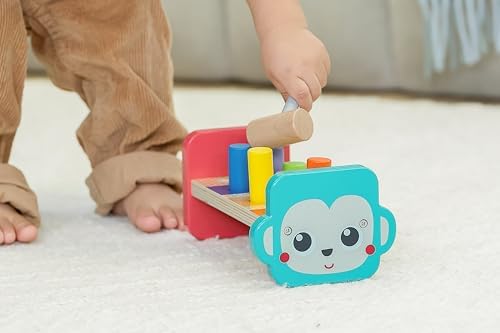 Jasey's Toy Chest Tap & Learn Wooden Hammer Bench for Kids | Pounding Toy with Mallet & Colorful Pegs | Montessori Fine Motor Skill Toy for Toddlers Ages 12+ Months - Image 5
