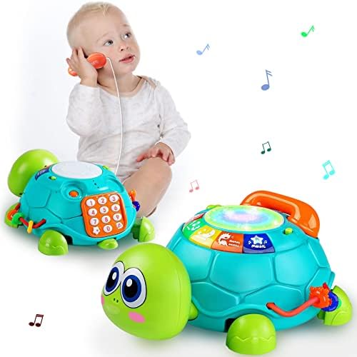 Ussybaby Baby Crawling Toys 6 to 12 Months, Infant Turtle Musical Toys with Phone Hand Drum，Baby 7 8 9 10 11 Months 1-2 Year Old Boy Girl Gift Green - Image 7