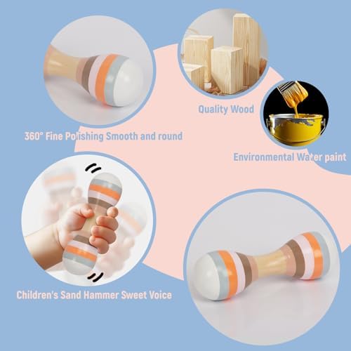 Baby Maracas Hand Percussion Rattles Rumba Shaker for Toddlers - Image 3