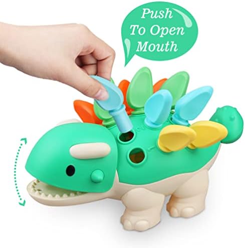 Baby Sensory Toys Toddler Montessori Learning Fine Motor Skills Toy for 6 9 12 18 Month One Year Old Boy Birthday Gift Kid Sorting Stacking Color Recognition Dinosaur Age 1 2 3 4 Educational Toys - Image 2