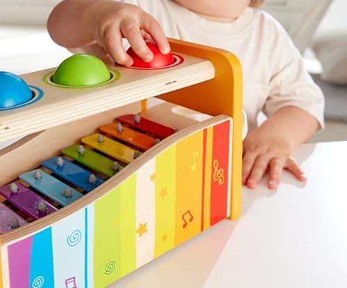 Hape Pound & Tap Bench with Slide Out Xylophone - Award Winning Durable Wooden Musical Pounding Toy for Toddlers - Image 5