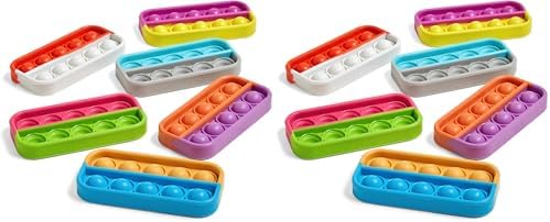 hand2mind Ten Frame Sensory Bubble Poppers, Push Pop Fidget Toys, Math Manipulatives Kindergarten, Calm Down Corner Supplies, Fine Motor Skills, Toddler Car Toys for Travel (Set of 6) (Pack of 2) by hand2mind